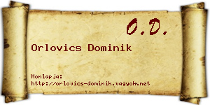 Orlovics Dominik névjegykártya